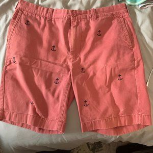 J.Crew salmon shorts with anchor pattern